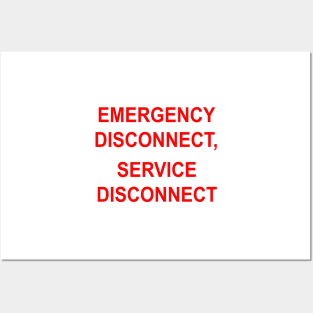 Emergency Disconnect, Service Disconnect Label Posters and Art